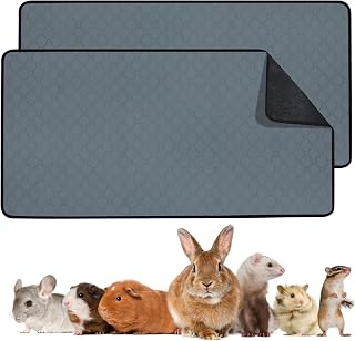Guinea Pig Bedding Cage Liners, 2 Pack 47" X 24" Washable Guinea Pig Bed Pee Pads, Waterproof and Anti Slip Guinea Pig Bedding for Small Animals Rabbit Hamster Rat