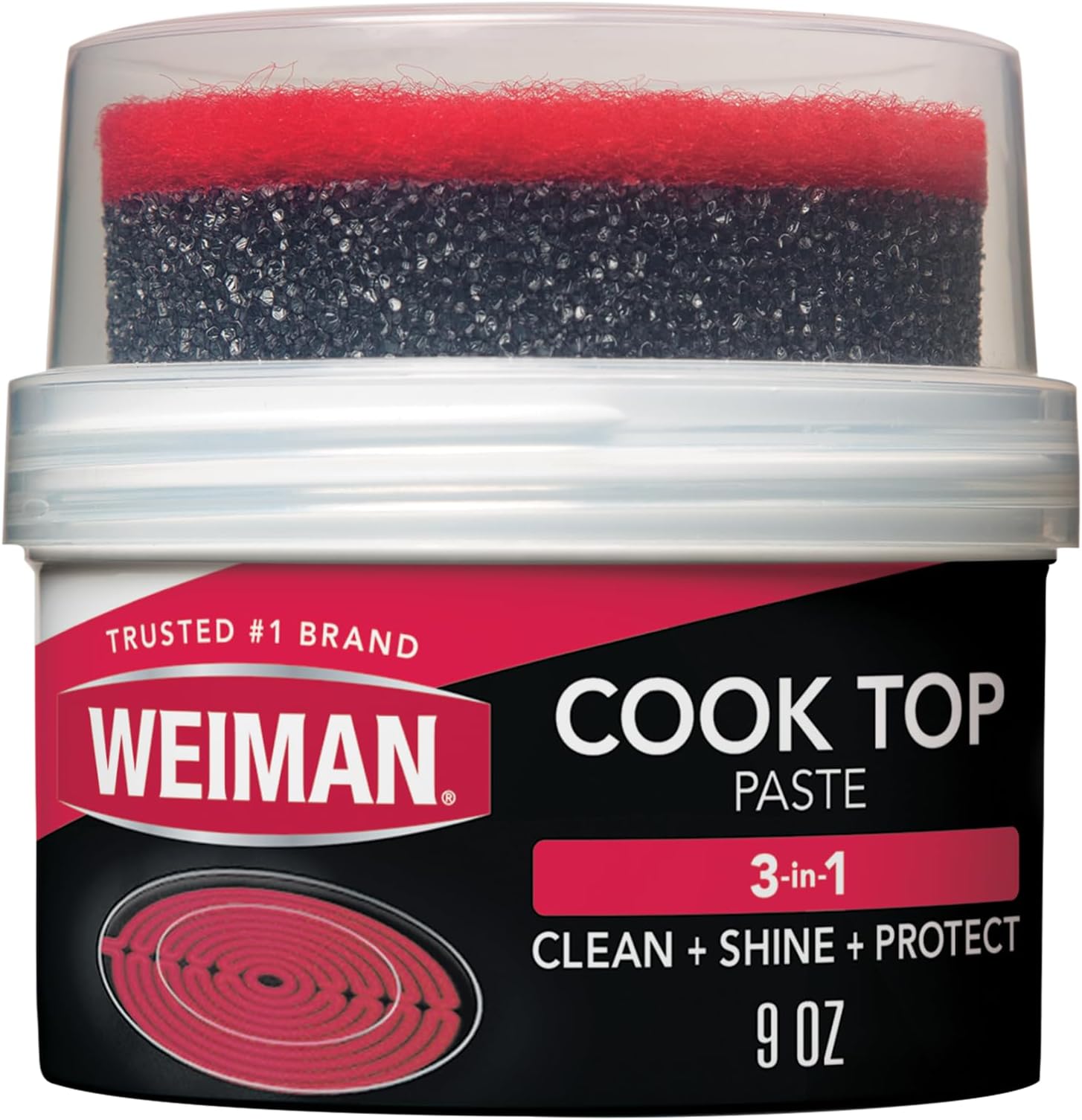 Weiman Cooktop Cleaner Paste, Easily Remove Burned-On Food, Grease and Watermarks, Leaving Your Glass Cook Top Sparkling