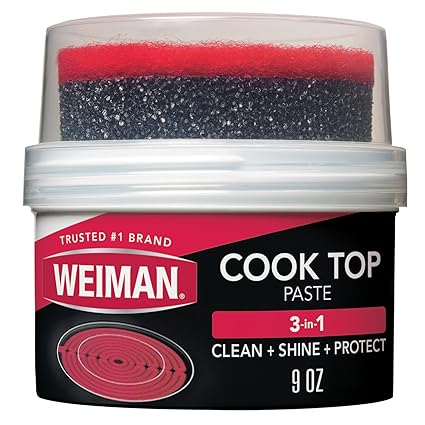 Weiman Cooktop Cleaner Paste, Easily Remove Burned-On Food, Grease and