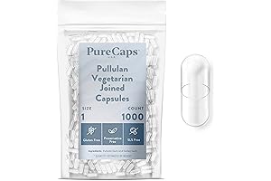 PureCaps USA 1000-Count Size 1 Empty Vegan Pullulan Capsule