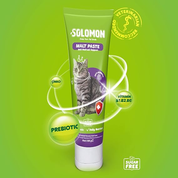 Solomon Malt Paste 100 Gr Kedi Tüy Yumağı Önlemeyi Destekleyen Malt Macunu
