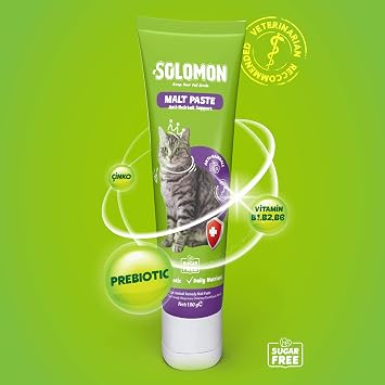 Solomon Malt Paste 100 Gr Kedi Tüy Yumağı Önlemeyi Destekleyen Malt Macunu