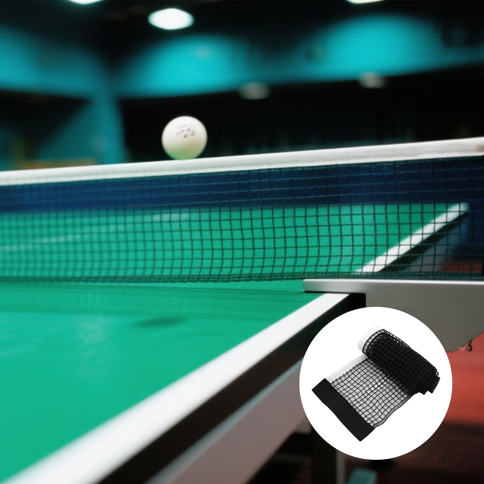 Red de ping pong para cualquier mesa, 180 × 15 cm, red portátil de ping pong para exterior e interior, red de repuesto para entrenamiento de tenis de mesa, color negro, resistente y duradero bloque de