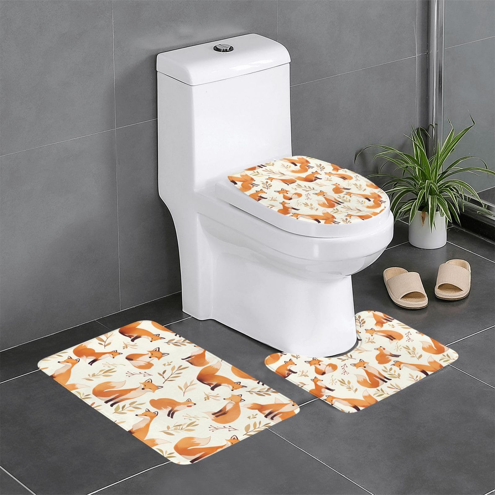 Tapis de sol en flanelle renards pour une cuisine et une entrée chaleureuse