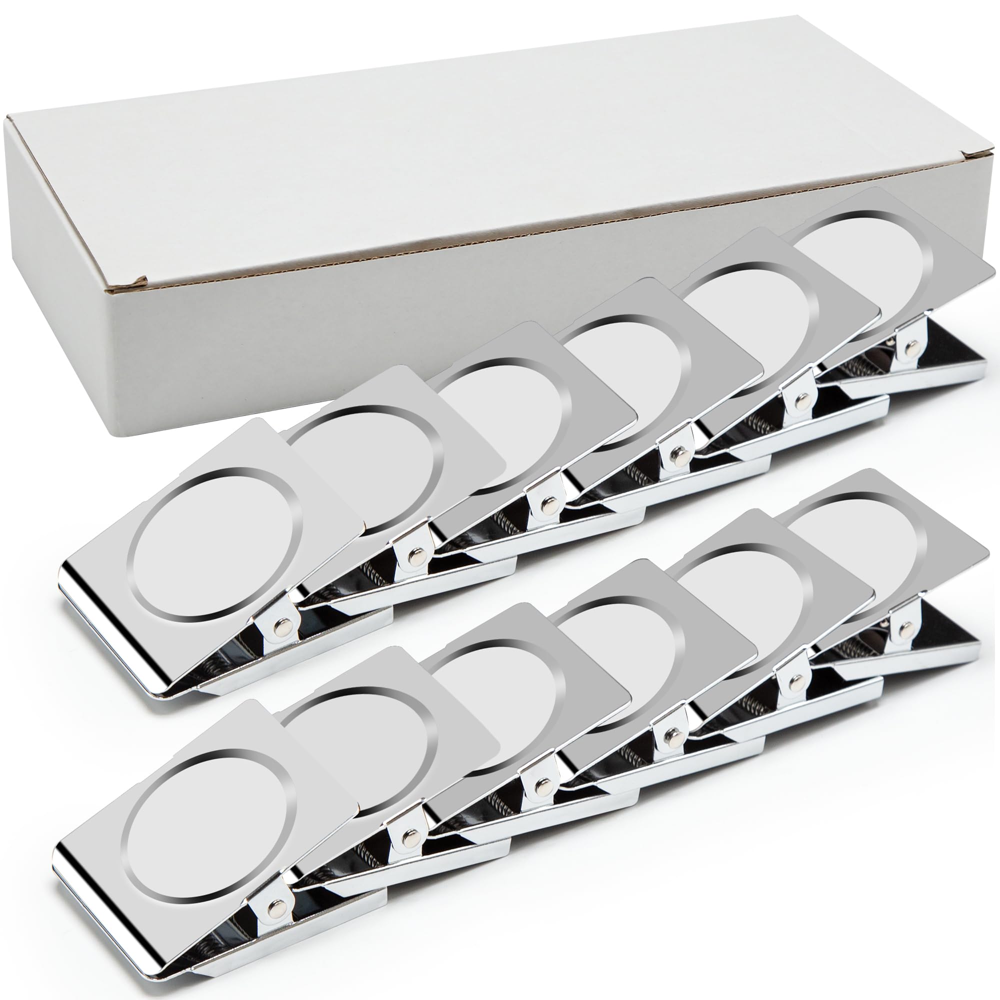 Magnetic Clips, 2.12 inches Heavy Duty Metal Magnet Clips for Hanging, 12 Pack Extra Strong Large Magnetic Clips for Whiteboard, Classroom, Office, Refrigerator