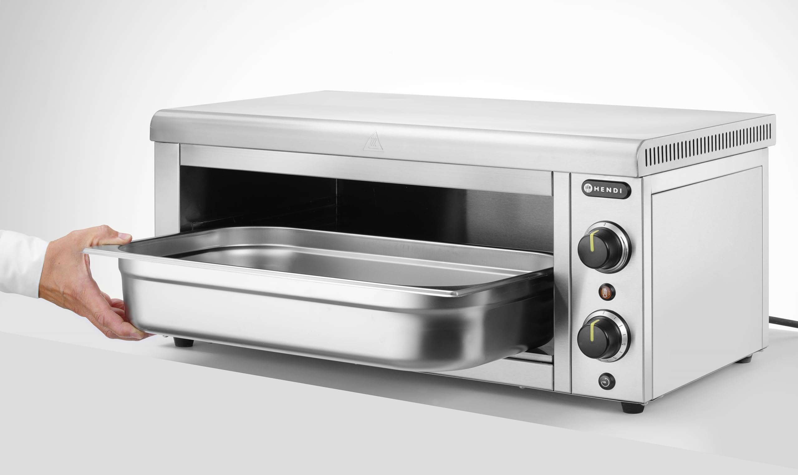 HENDI Salamandra eléctrica profesional, GN 1/1, 50-300°C, 220V, 2850W, 770x485x(H)305mm, acero inoxidable