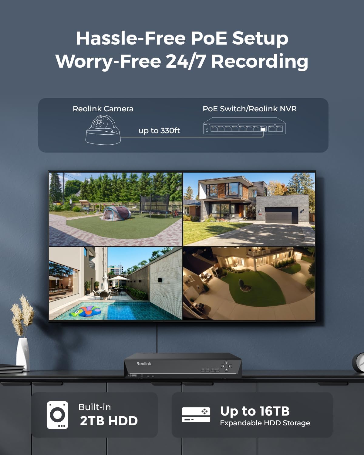 Reolink 12MP 8CH PoE Security Camera System with IK10 Vandalproof, 4pcs Dome PoE Cams Outdoor, Spotlights Color Night Vision, Built-in 2TB HDD, Smart AI Detection, Two-Way Talk, RLK8-1200V4 Reolink 12MP 8CH PoE Security Camera System with IK10 Vandalproof, 4pcs Dome PoE Cams Outdoor, Spotlights Color Night Vision, Built-in 2TB HDD, Smart AI Detection, Two-Way Talk, RLK8-1200V4