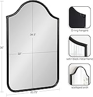 Vista 2 de Fellows Framed Arch Wall Mirror Negro