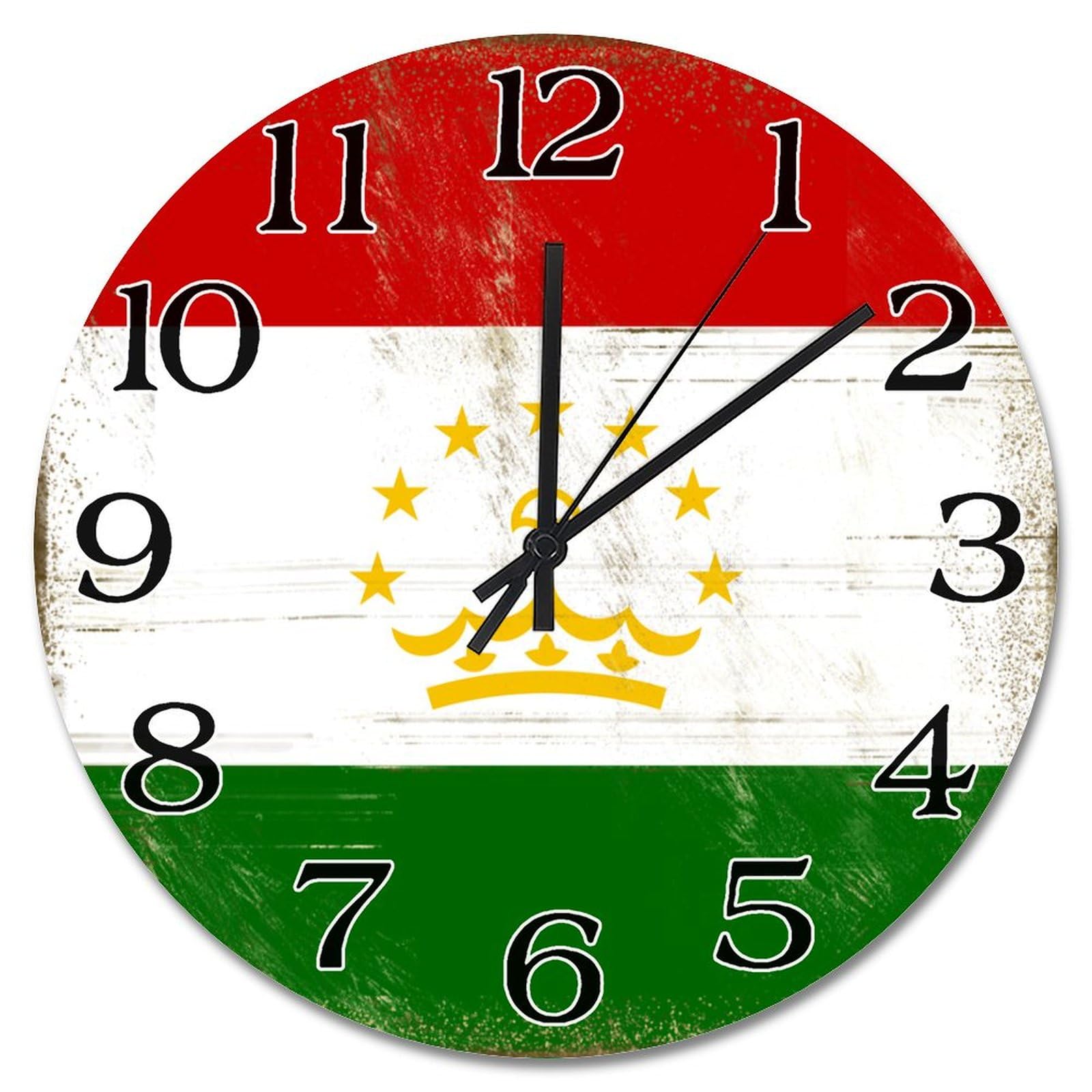 Horloge murale Tadjikistan : l'heure lisible sans fil pour bureau