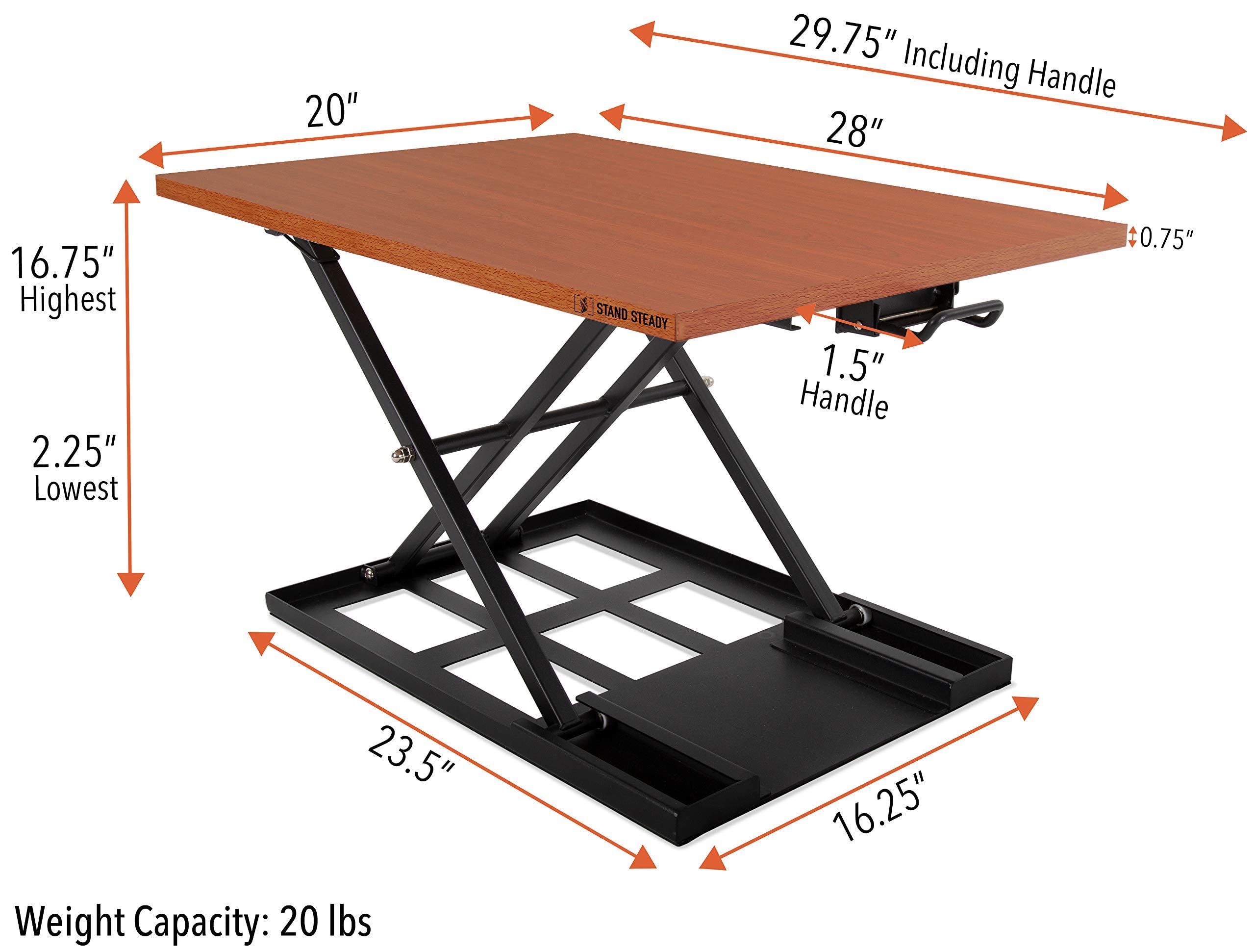 Stand Steady X-Elite Pro Ergonomic Adjustable Height Standing Desk Converter for Home or Office Easy Lift Sit to — view 3