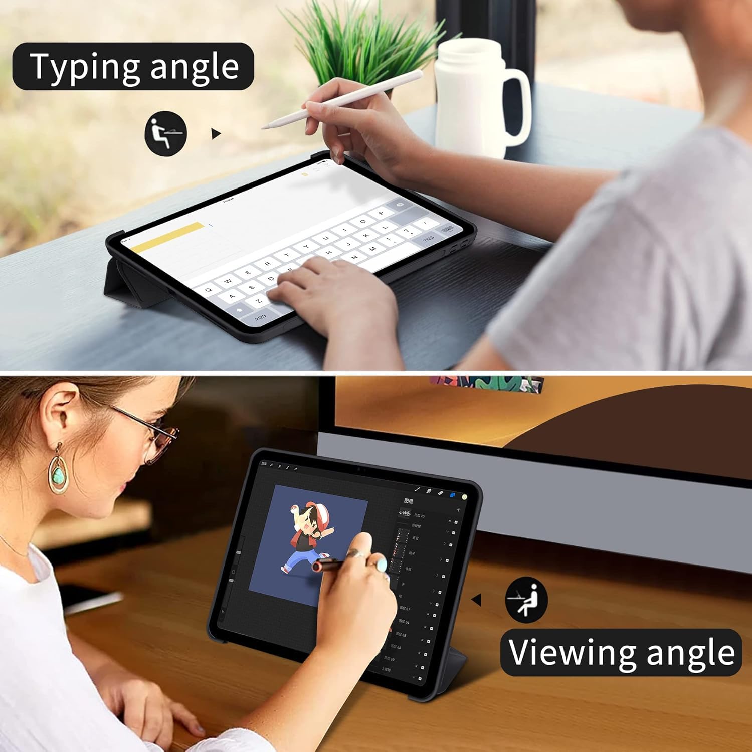 Tablet Case Cover for Apple iPad Pro 11 inch (1st Gen) [Auto Sleep/Wake Cover] [Trifold Stand] - Black — Amazon image 5