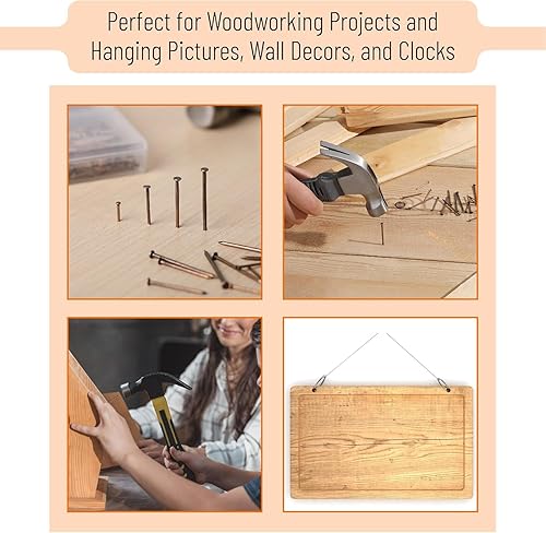 Miniatura 51 de Mr. Pen - Kit surtido de uñas, 600 unidades, 4 tamaños, plateadas, uñas pequeñas para colgar imágenes, uñas de acabado Plateado