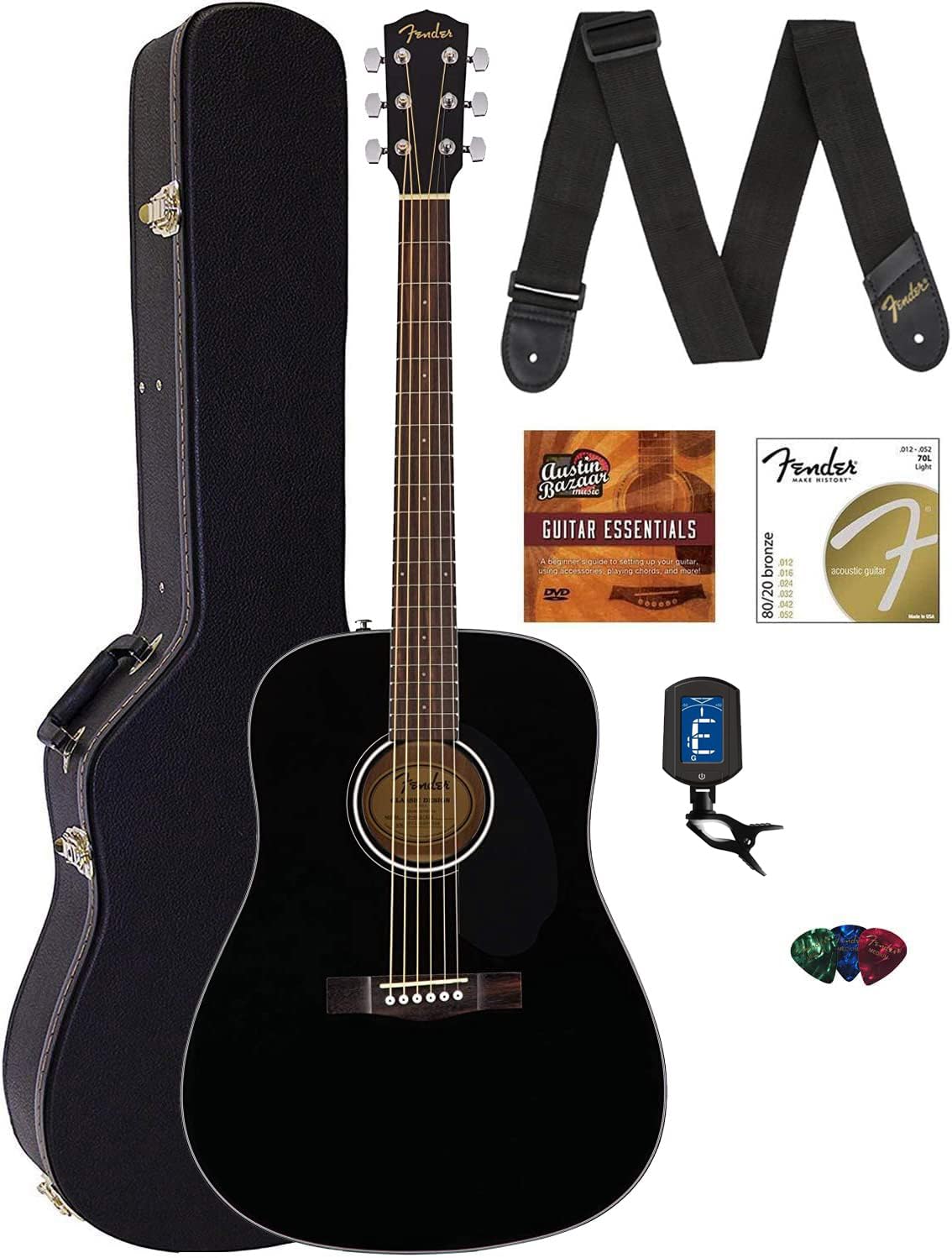 Amazon.com: Fender CD-60S Solid Top Dreadnought Acoustic Guitar