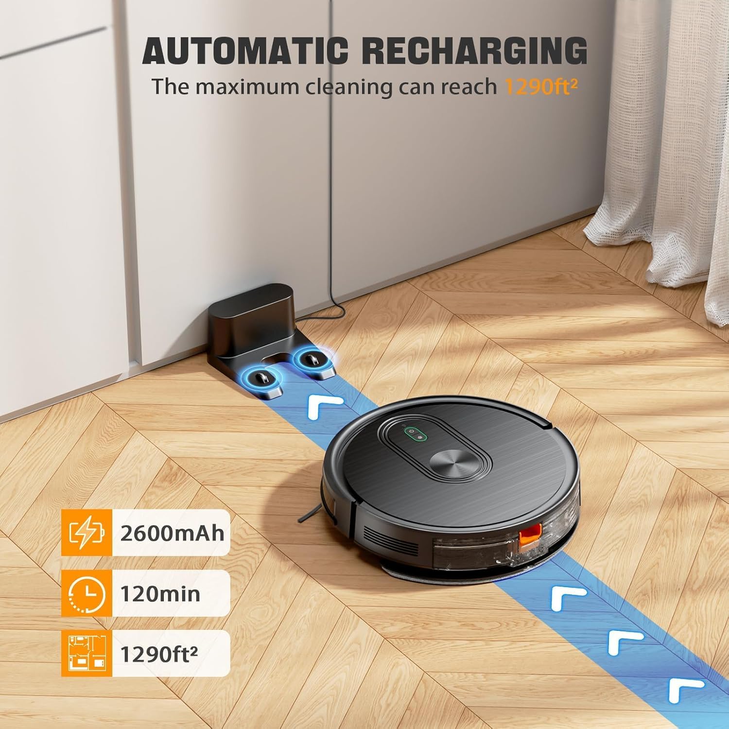 XIEBro Robot Vacuum and Mop Combo, 2 in 1 Robotic Vacuums Cleaner with 3200Pa Max Suction, App/Wi-Fi/Voice, Robot Vacuum with Schedule, Self-Charging, Slim, for Pet Hair, Hard Floo...