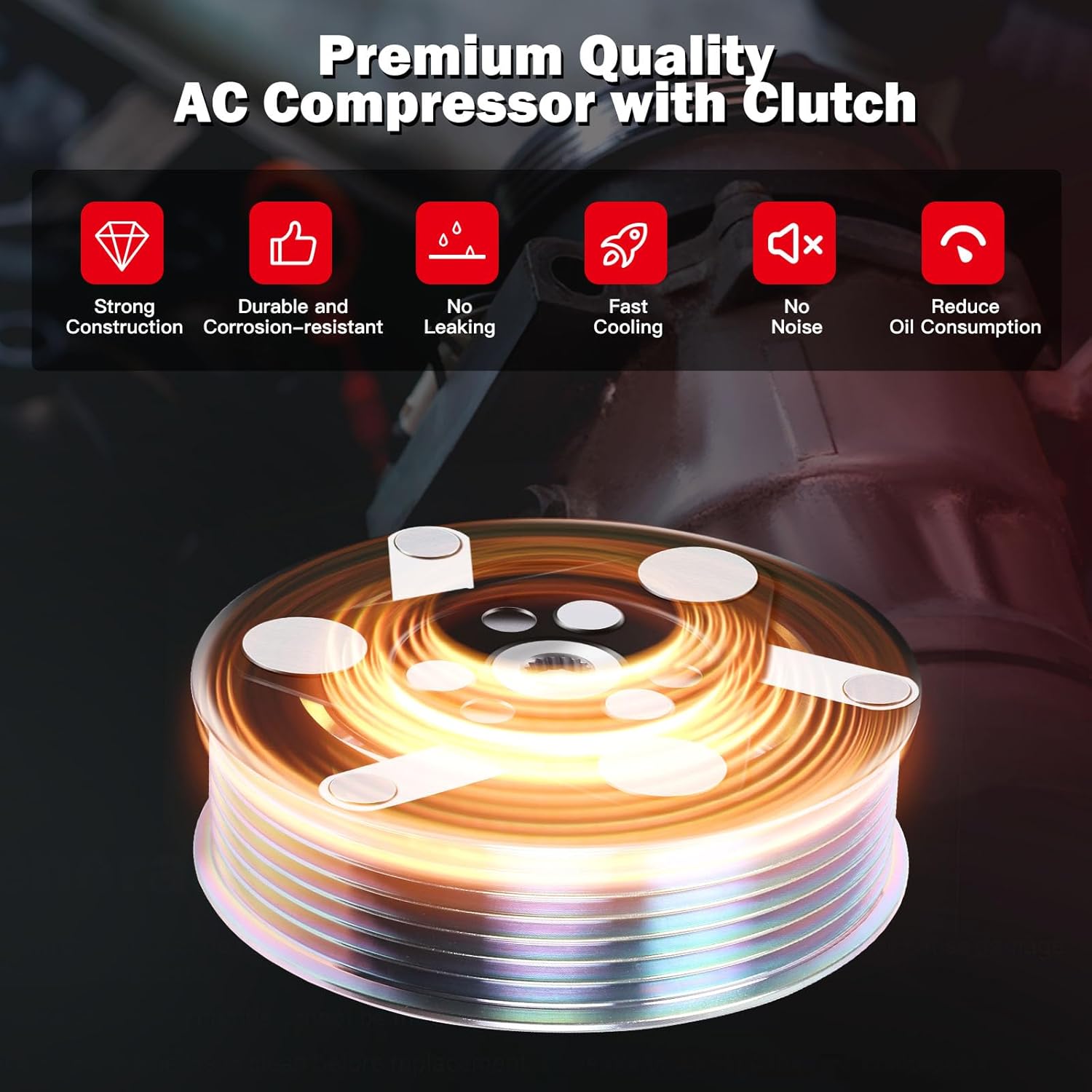 cciyu Air Conditioning Compressor Clutch Fit for Honda CR-V 2007-2014 Civic 2012-2015 2.4L AC Compressor for Car