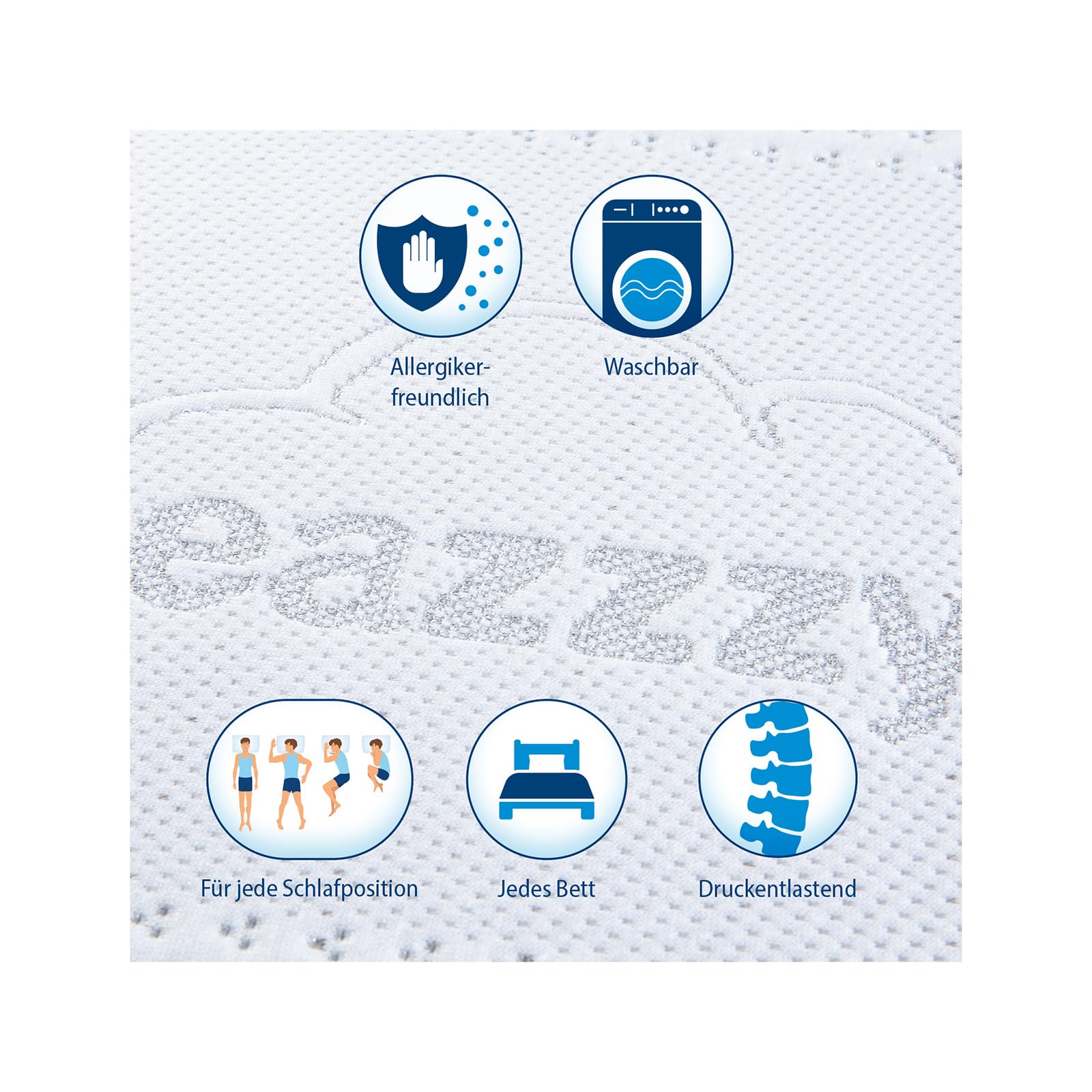 Genius Topper eazzzy - Topper Premium Heat Therapy con manta eléctrica y espuma viscoelástica con certificado Öko-Tex, 9 cm de alto, 120 x 200 cm y otros tamaños