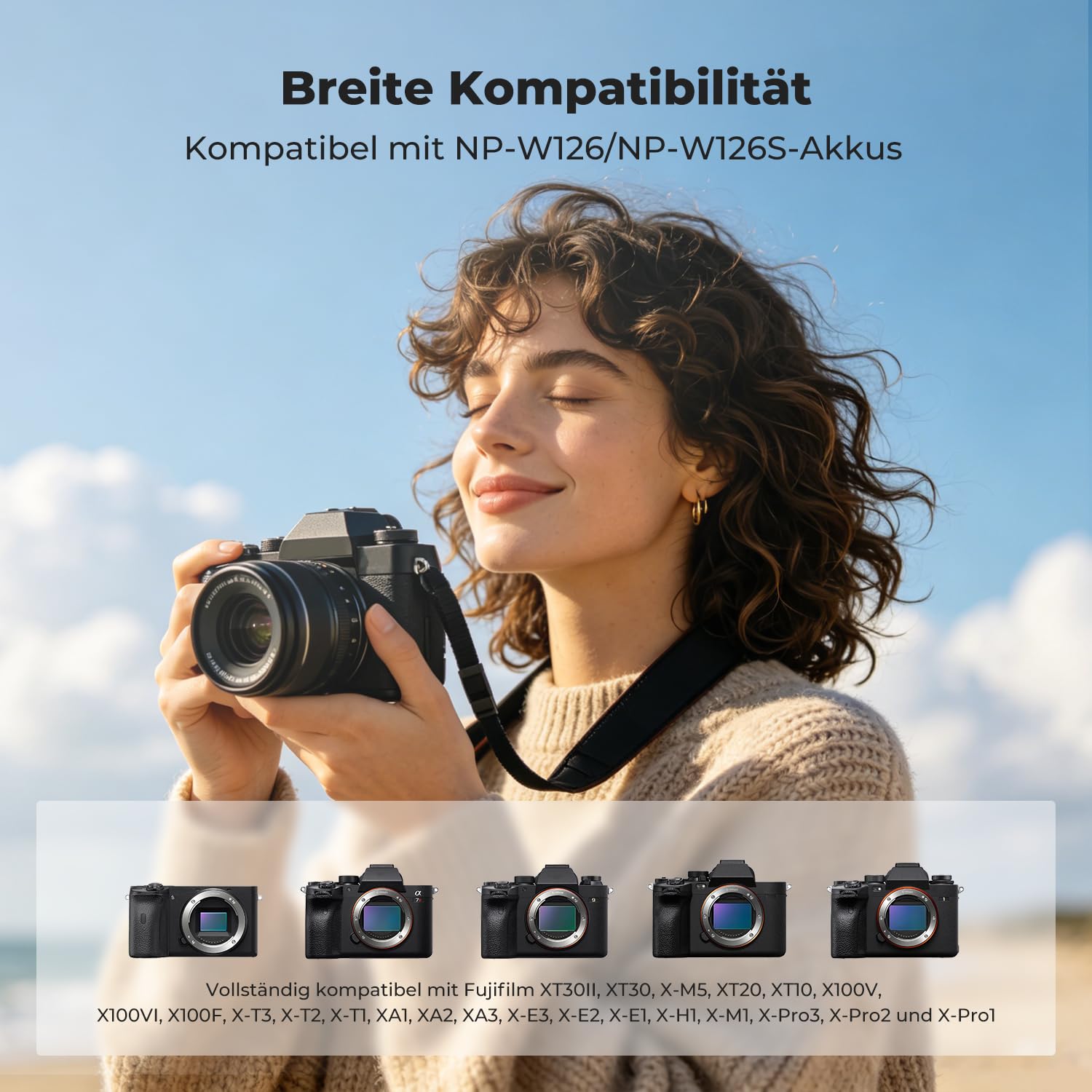 K&F CONCEPT NP-W126 NP-W126S Kamera Akku (3er Pack) mit 20W PD Ladegerät Kompatibel mit Fujifilm XT30 III/XM5/X100VI/X100V/XS10/XT30/XT30 II/XT20/XE4/A5