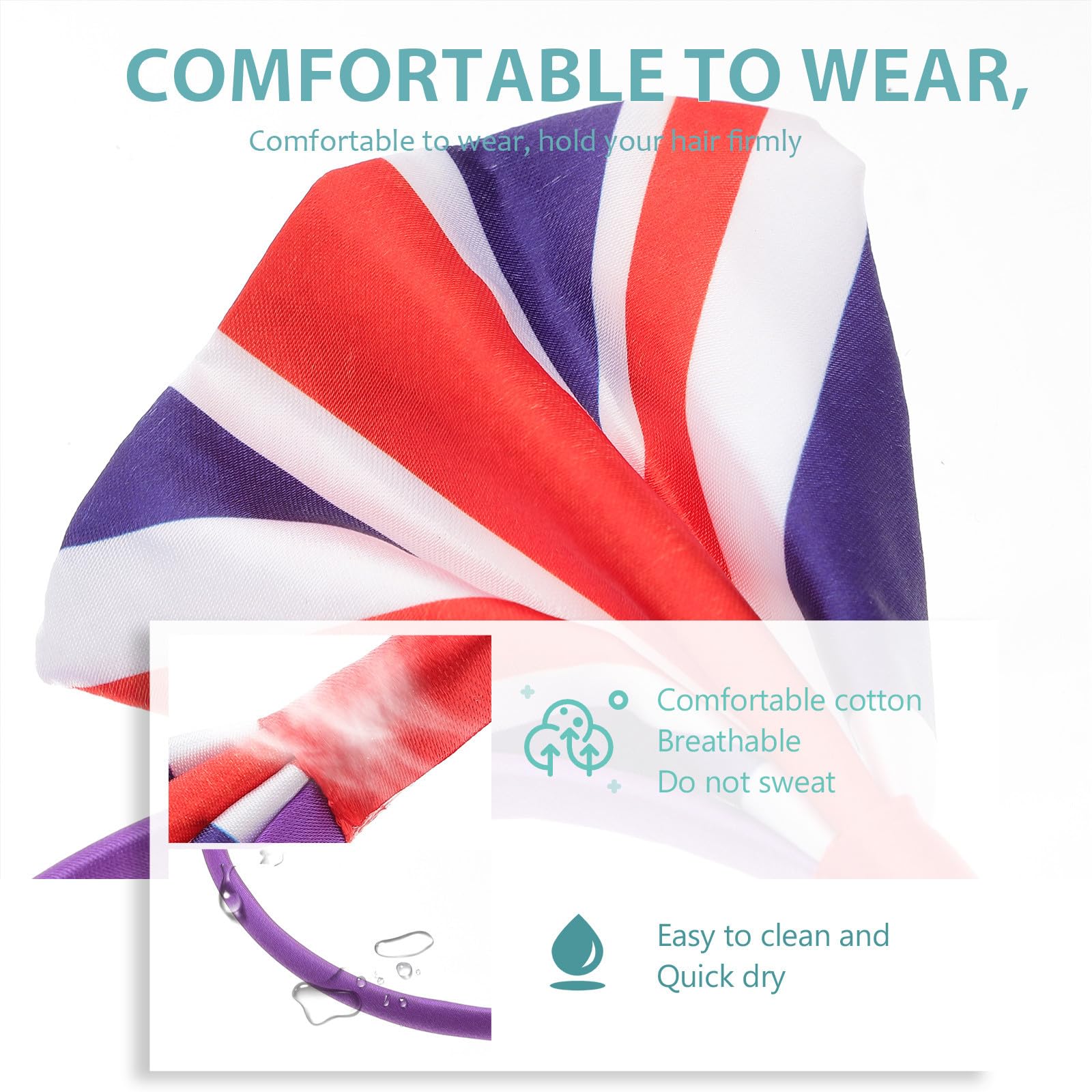Sewroro 15 Piezas Diadema Lazo Grande de Satén Estampado Bandera Británica, Elástica y Cómoda para Fiestas de Mardi Gras y Eventos Obsequios