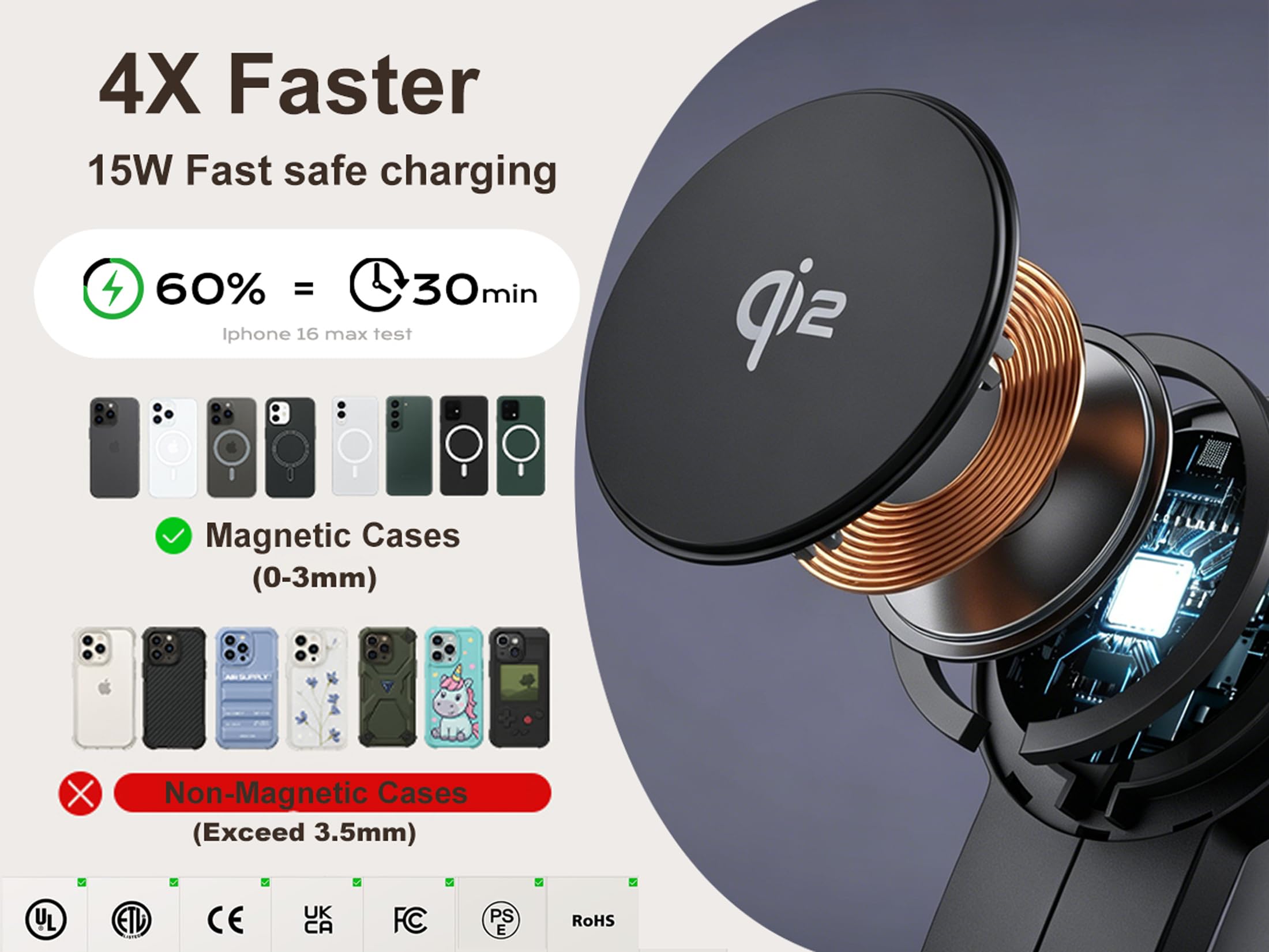 Kabellose Ladestation, Qi2 15W 3 in 1 Ladestation für iPhone 17/16/15/14/13/12 Serie, Watch Airpods 1-8/Ultra, iPad, AirPods (Schwarz 3 in 1)