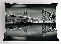 Vista 5 de Bolos decoraciones de fiesta funda de almohada por Ambesonne, bola roja con difusión Skittles vibrantes abstracta vibrante Arte, decorativo impreso