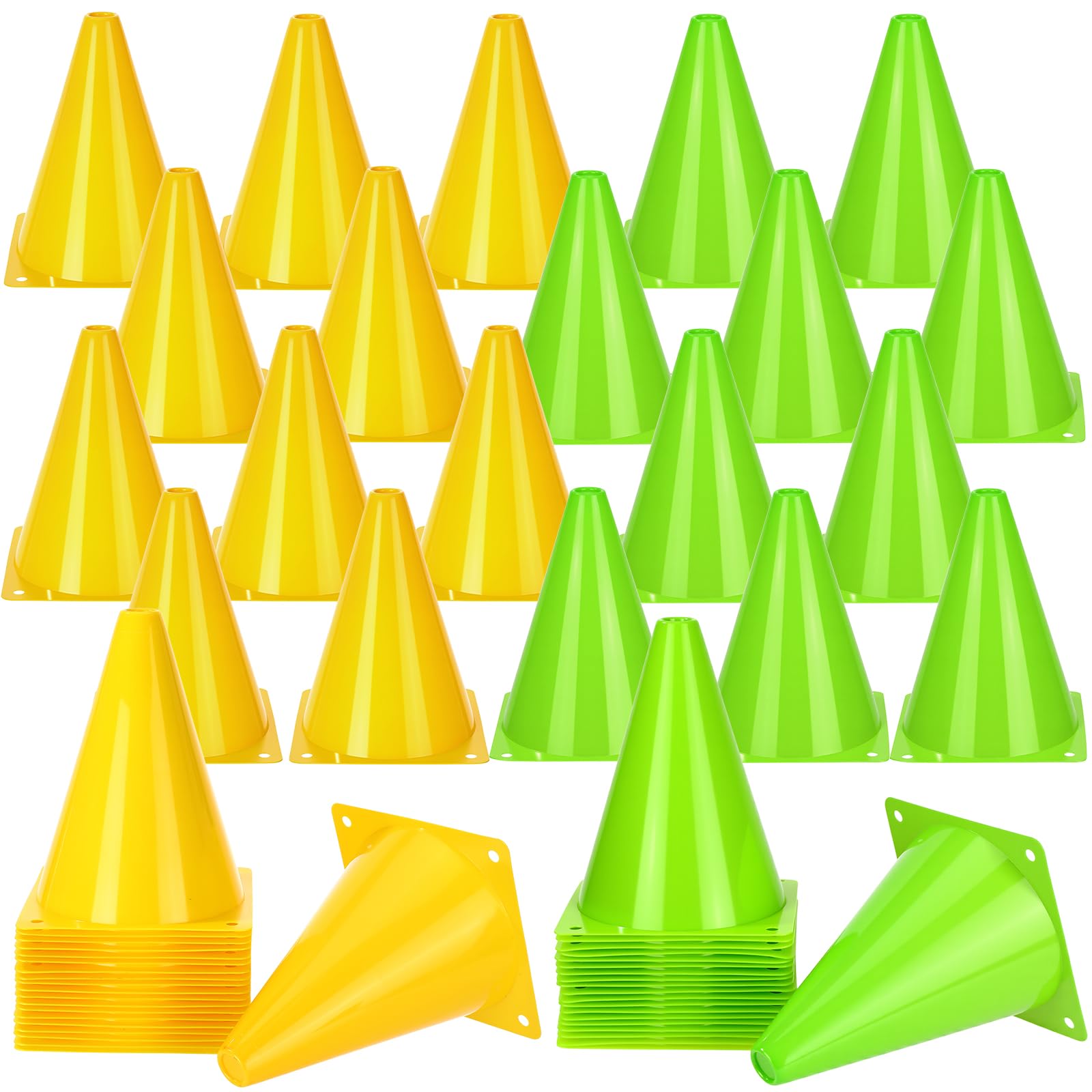 Reginary 40 conos pequeños de 7 pulgadas para deportes, fútbol, bicicleta, obstáculos, obstáculos, bloqueo de tráfico, para deportes, patinaje, actividades en interiores y exteriores, construcción