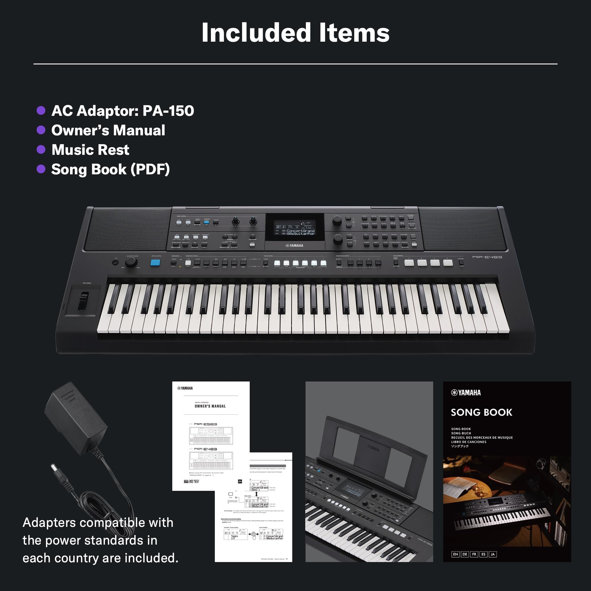 Amazon.co.jp: ヤマハ PSR-E483 61キータッチセンサーポータブル