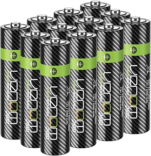 Venom Rechargeable AA Batteries - 2100mAh 1.2V NiMH - High Capacity (12-Pack), Black