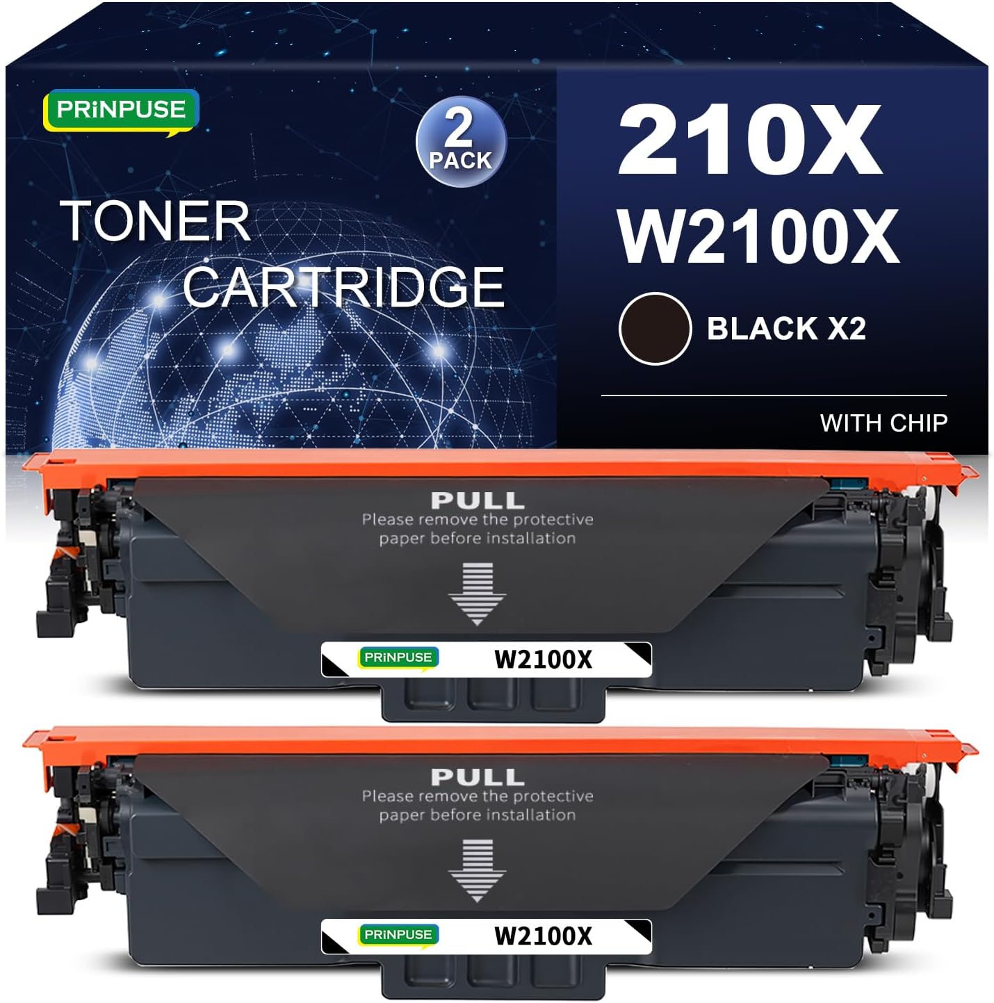 W2100A 210A Black Toner Cartridge Compatible for HP 210A W2100A 210X W2100X Used with HP Printer Color LaserJet Pro 4201dw 4201dn MFP 4301fdw 4301fdn
