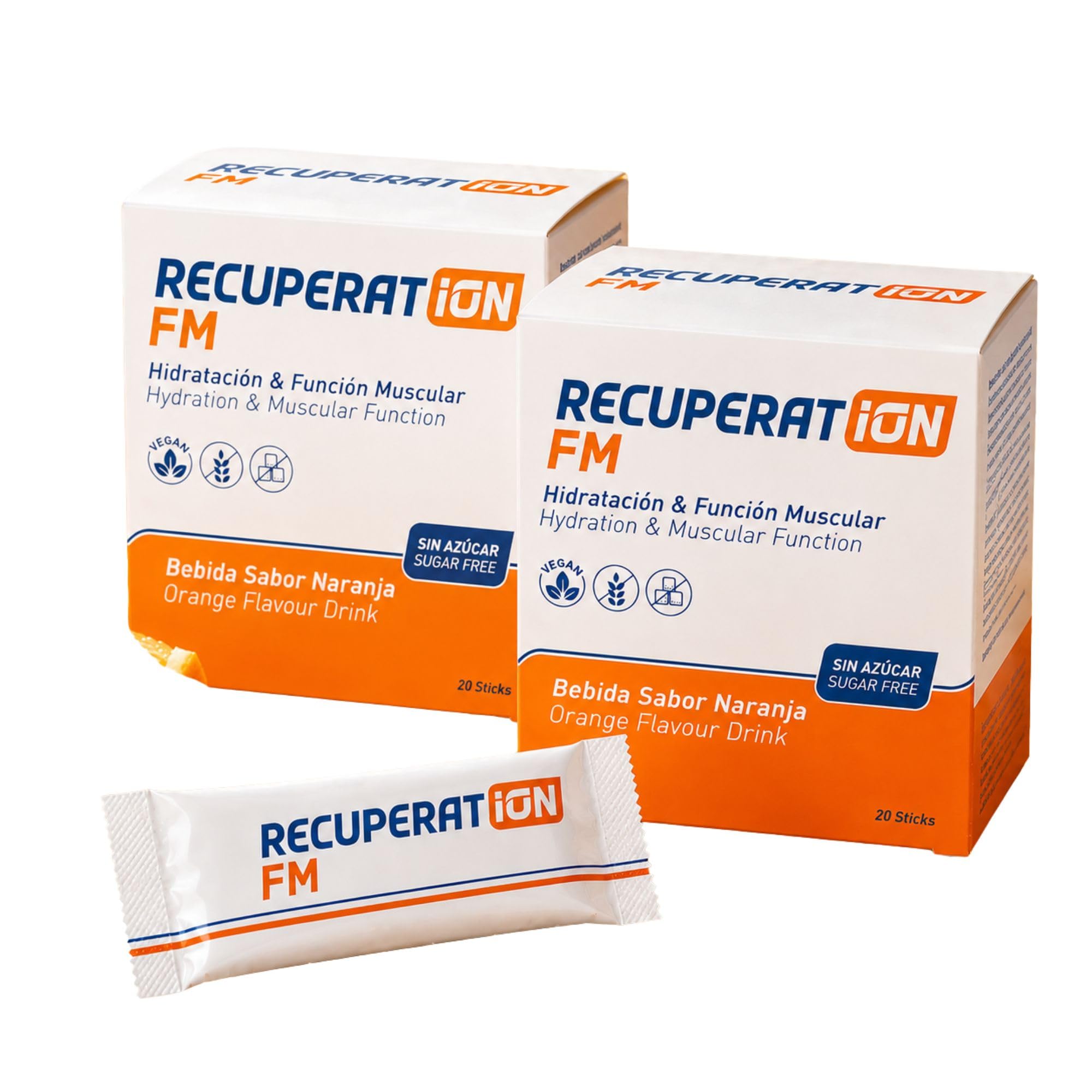Lot de 20 sachets de boisson hypotonique sans sucre avec électrolytes + sels minéraux et magnésium pour reminéralisation musculaire profonde et fatigue, goût orange, sans gluten ni lactose