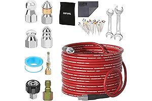50FT Pressure Washer Cleaning Kit Sewer Jetter Kit for 1/4 Inch NPT Corner