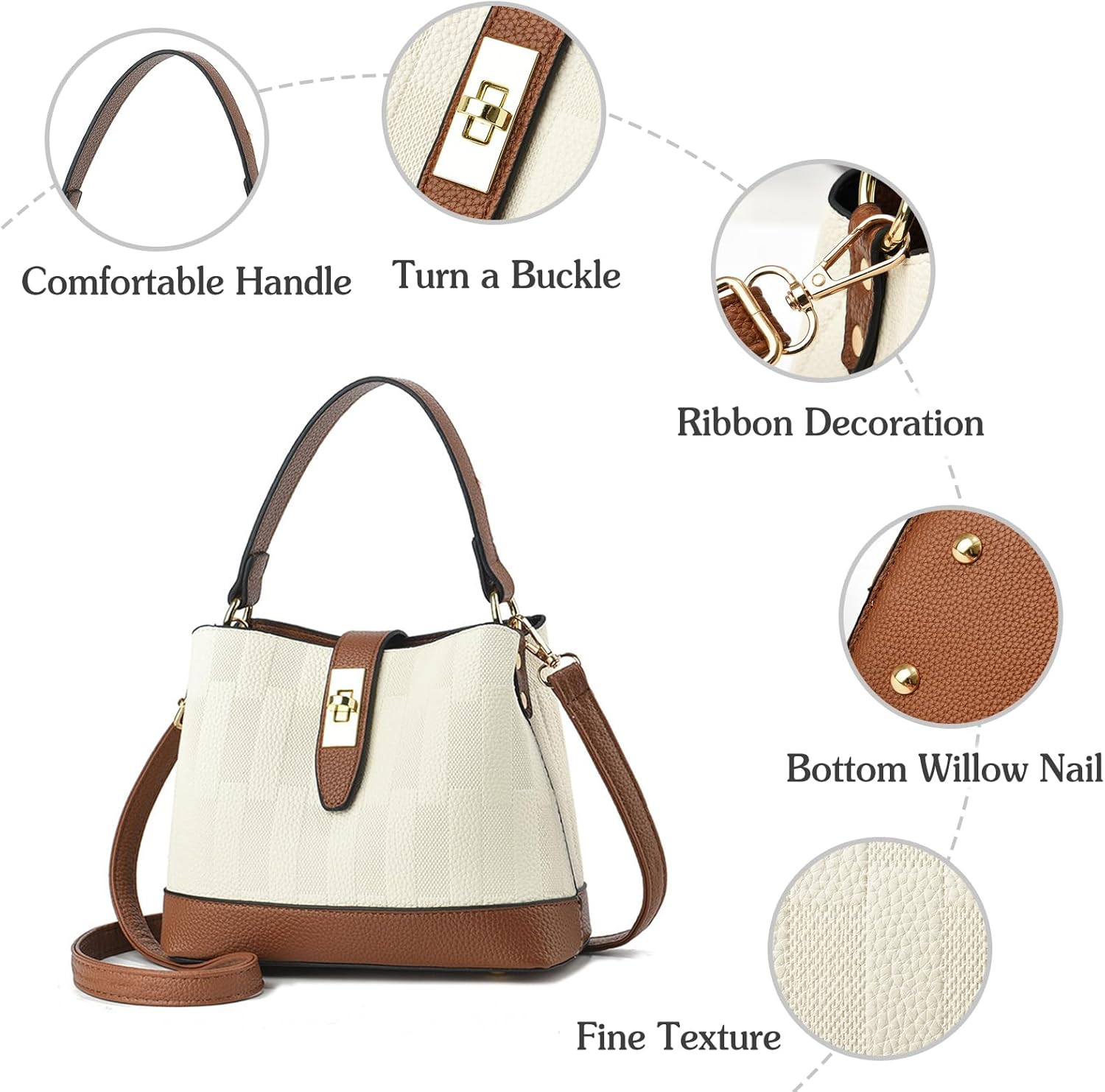 PU Leather Shoulder Bag for Women Elegant Handbag Ladies Crossbody Bag Retro Messenger Bag Waterproof Top-handle Bag - Image 6