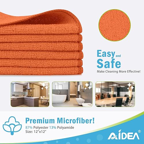 Miniatura 81 de AIDEA Paño de limpieza de microfibra, paquete de 24 toallas de microfibra suave para automóviles, trapos de limpieza absorbentes, paños de lavado