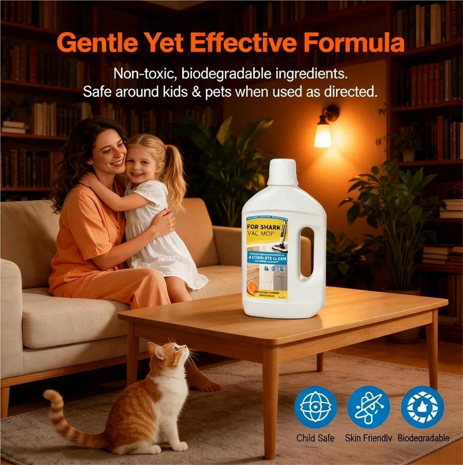 Solución limpiadora de pisos 1000 ml, compatible con Shark Vacmop