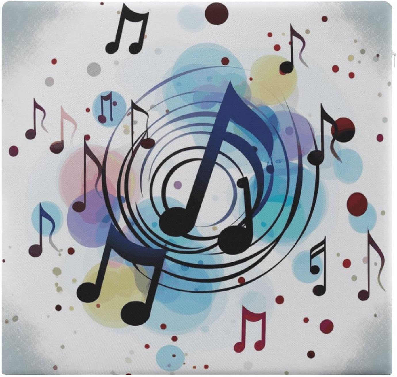 Polka Dot Music Note Stool Cushion,Memory Foam Square Floor Cushions Floor Pillow for Adults Non Slip Seat Cushion with Removable Cover Washable Chair Pads for Kitchen, Office, Car