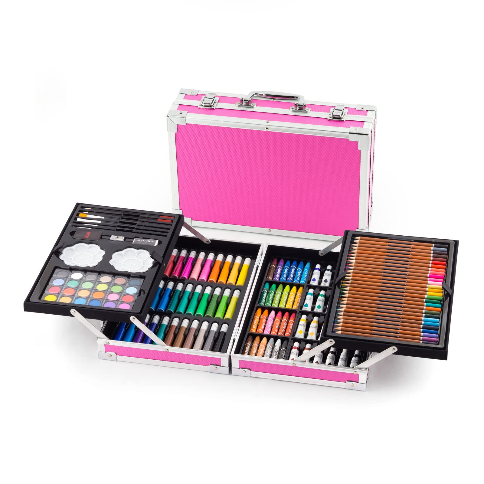 Vivo Technologies 145 Piece Deluxe Art Set Art Pencil Painting & Drawing Set Aluminium Art Case for Beginners Premium Christmas,Birthday, New Year Gift for Artists, Adults, Children, Kids