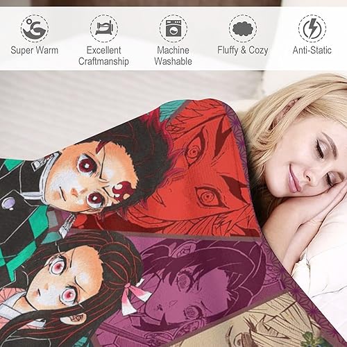 Miniatura 5 de Manta de franela de dibujos animados, manta de franela suave y ligera para ropa de cama, sofá, sala de estar, D2, 60 x 50 pulgadas