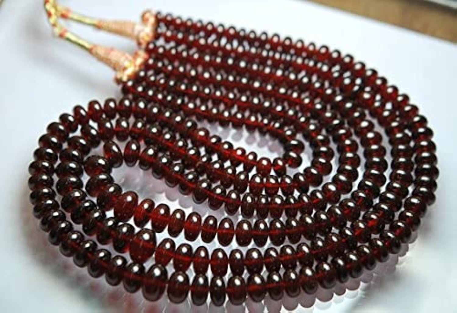 Hessonite garnet smooth rondelles LKBEADS 6-13mm perle pierre naturelle bijoux