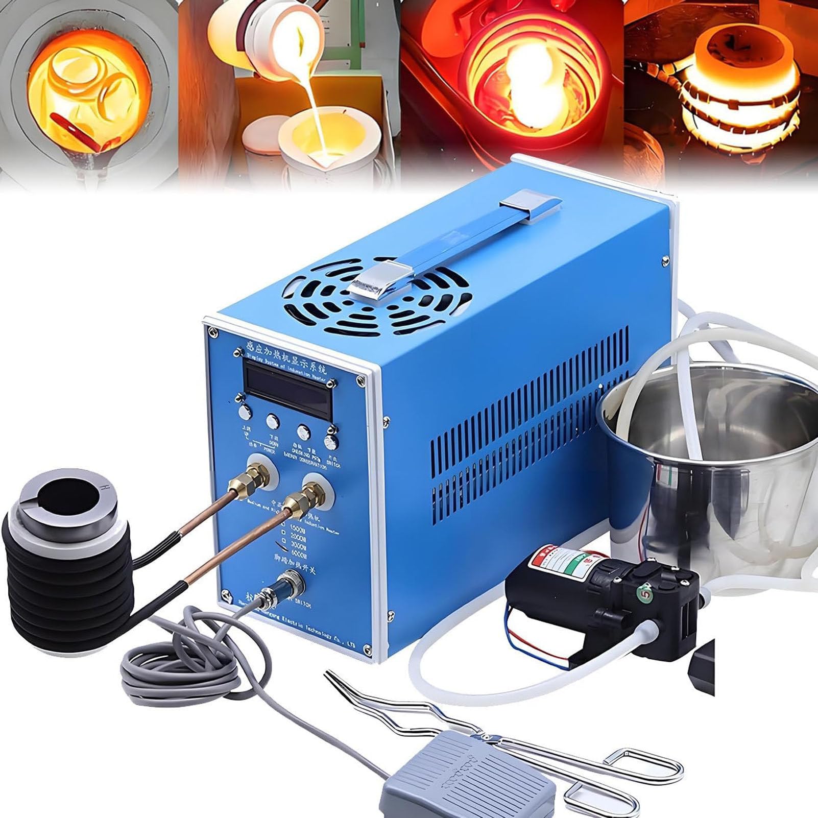 ZMJGLL High Frequency Induction Heating Machine Metal Smelting Furnace Induction Heater Welding Metal Quenching Equipment for Steel Wire Annealing Forging,over-voltage (6000W)