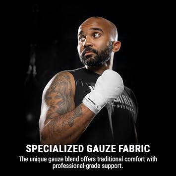 Hayabusa Mayweather Gauze Boxing Hand Wraps for Men and Women - White, 180 Inches