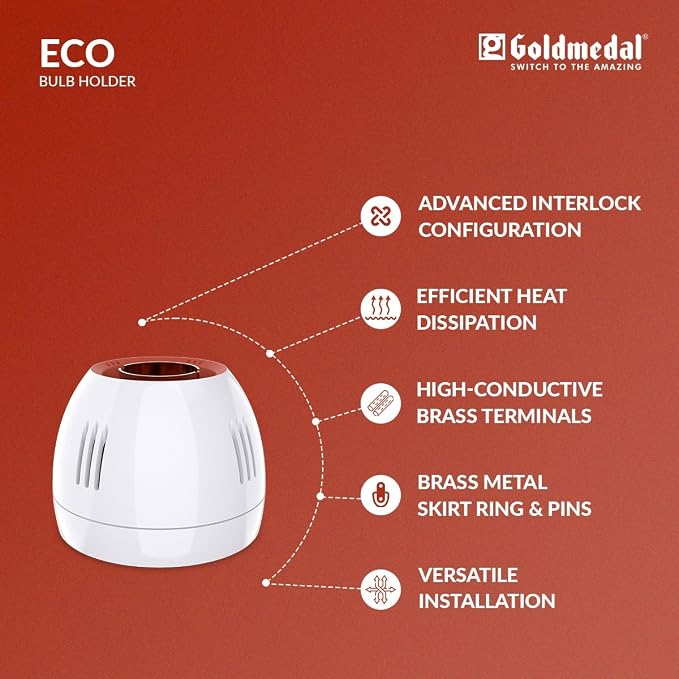 Goldmedal Bulb Batten Lamp Holder – E27 (Edison), White view 2