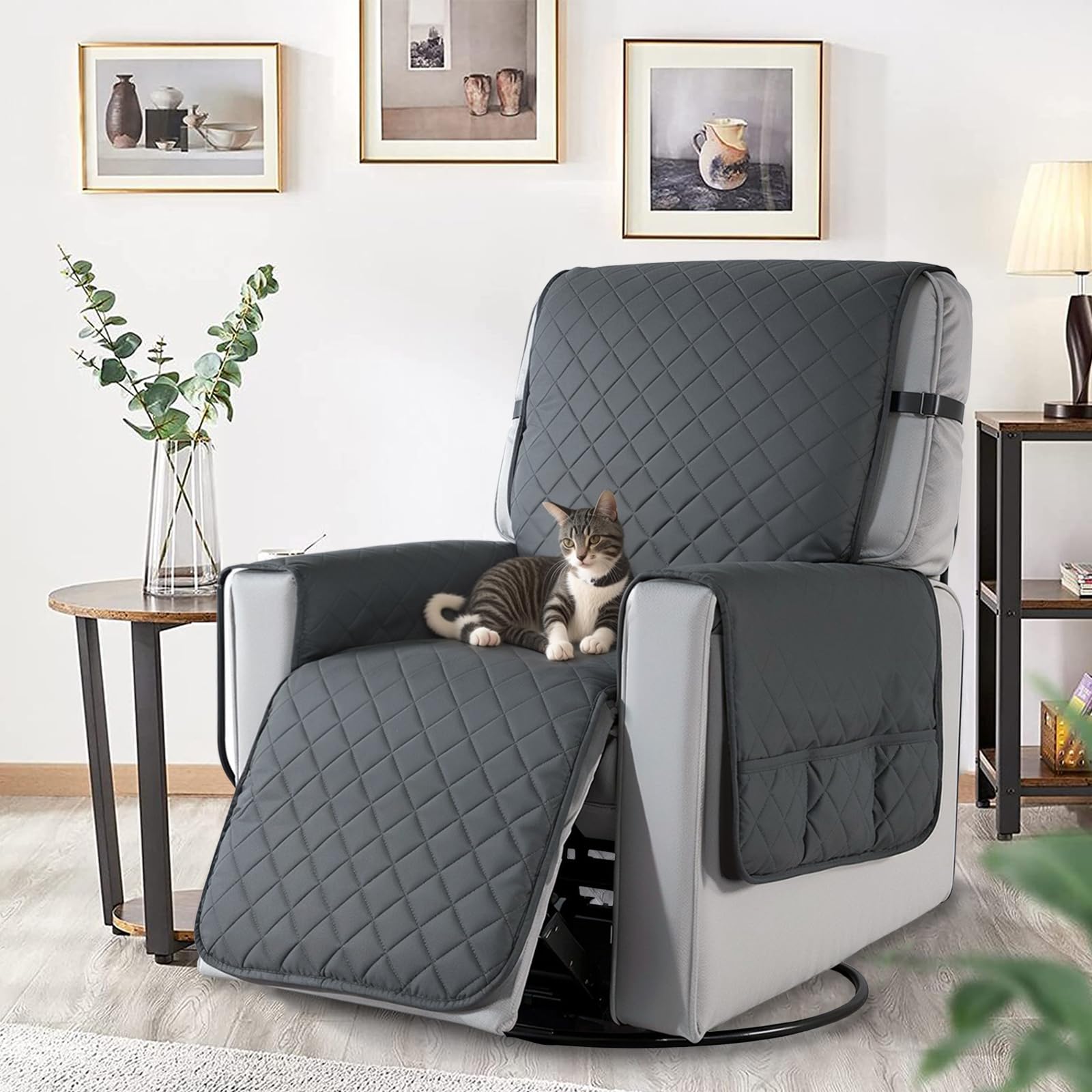 Funda Cubre Sillón Fundas para Sillas Reclinables, Funda Protector Sillón Impermeable,Fundas Sillón 1 Plaza Funda Cubre Sofá,Protector para Sofá,Funda de Sillón Relax Antideslizante Mascotas Amigables