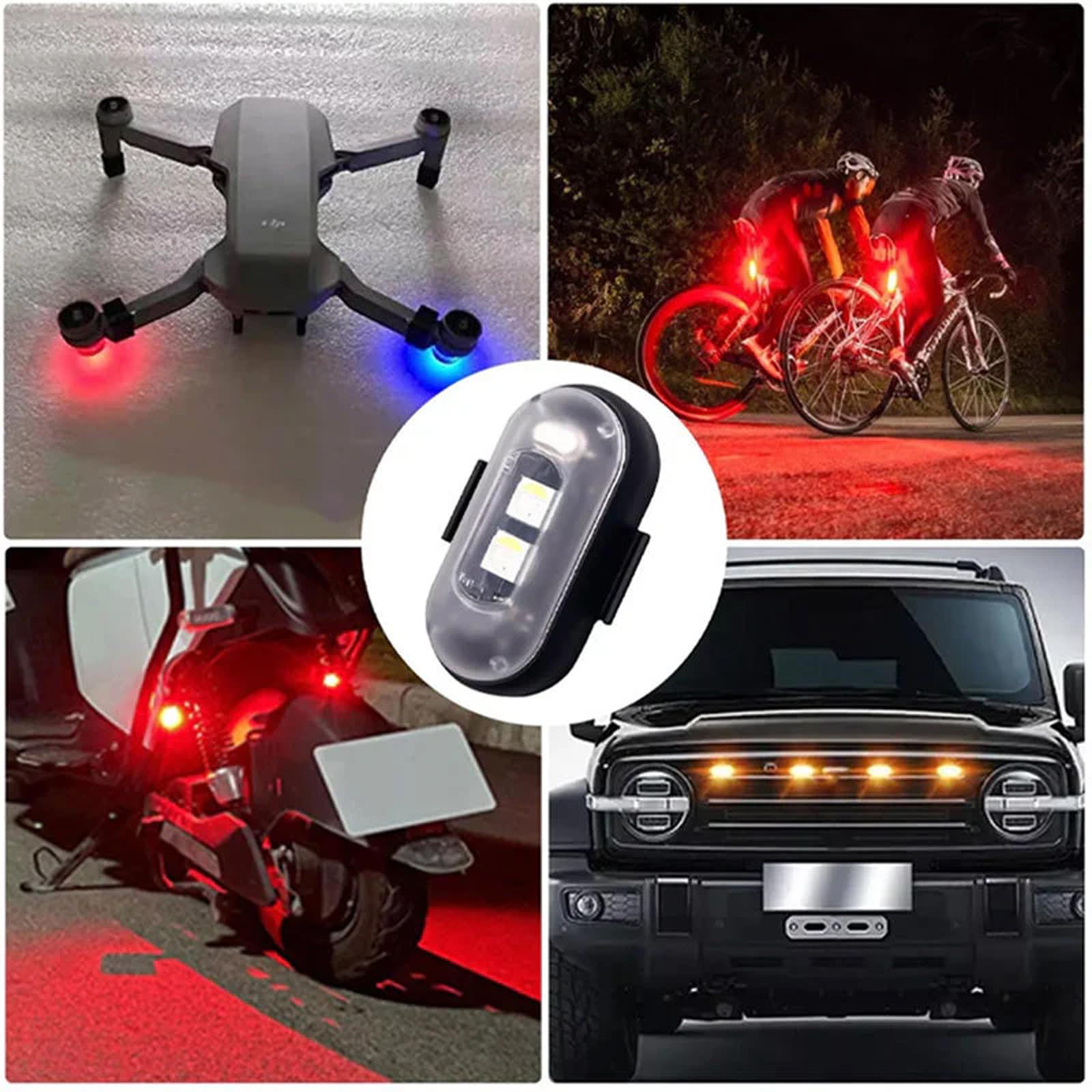 Lot De 4 Flashs LED Sans Fil Pour Voiture, Avec Télécommande Et