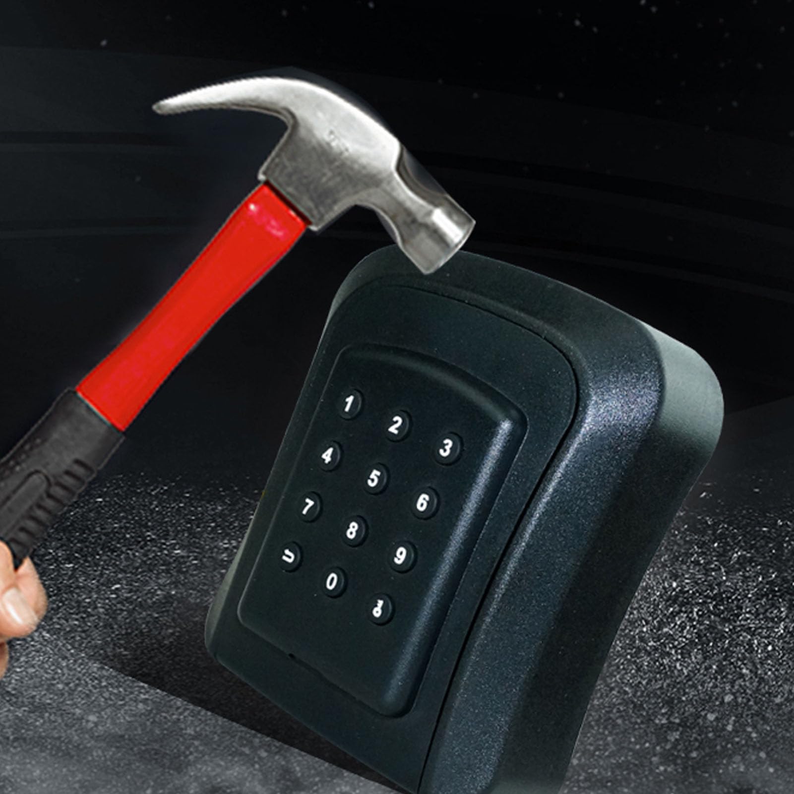 Cassetta di Sicurezza Portatile Smart Key con Accesso Meccanico, Grillo a U IP65, Cassaforte per Chiavi di Grande capacità per Uffici di Garage Domestici, Controllo App
