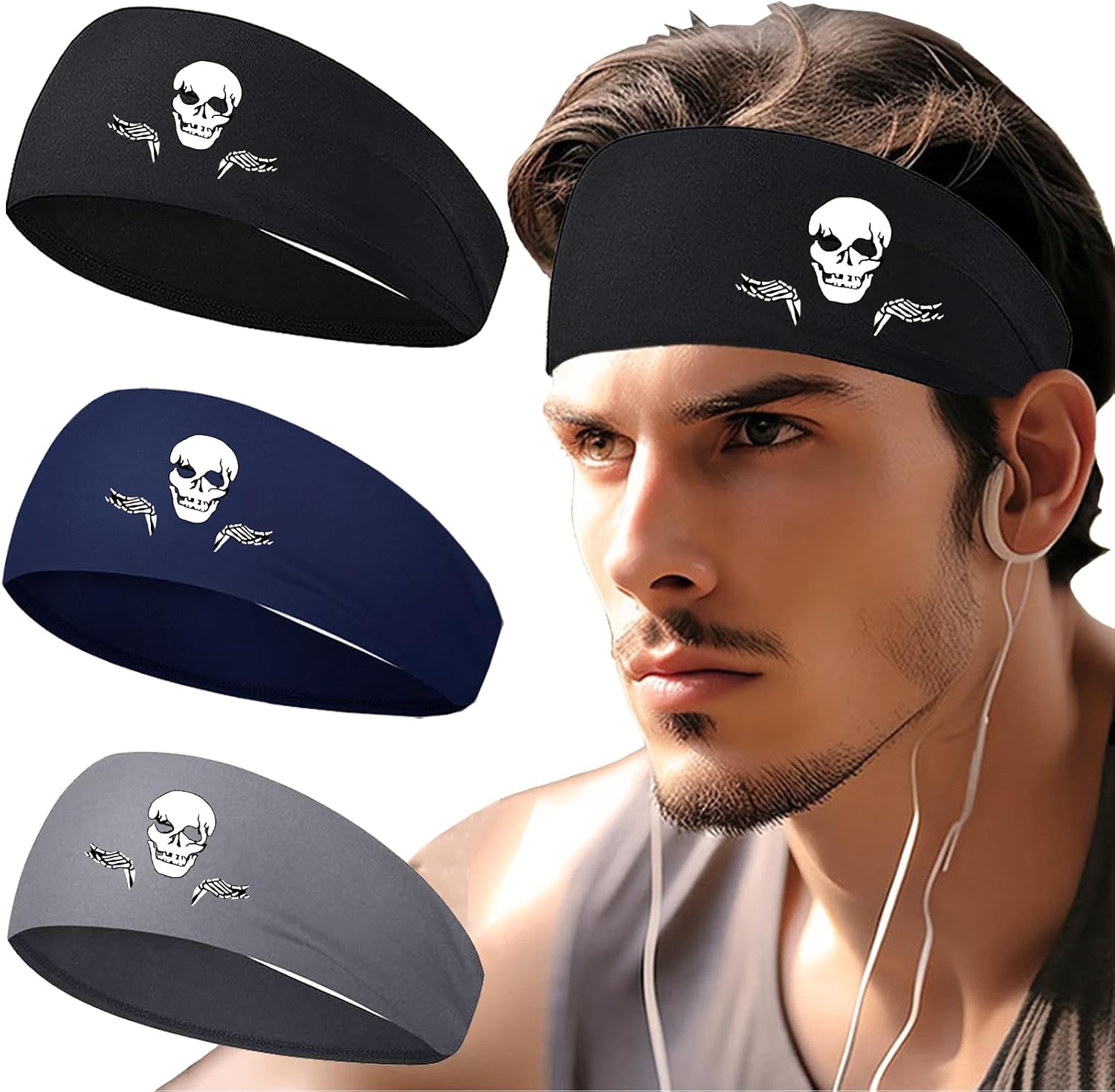 Christian Cross Headbands for Men Women Sweat Bands Headbands Men 3 Pack Nails Jesus Cross Workout Sweatbands Mens Women