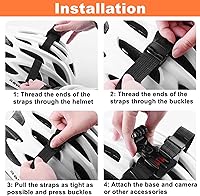 Vista 6 de Soporte de correa para GoPro para cascos, base de adaptador de montaje ajustable con varilla de extensión y hebilla giratoria de liberación rápida