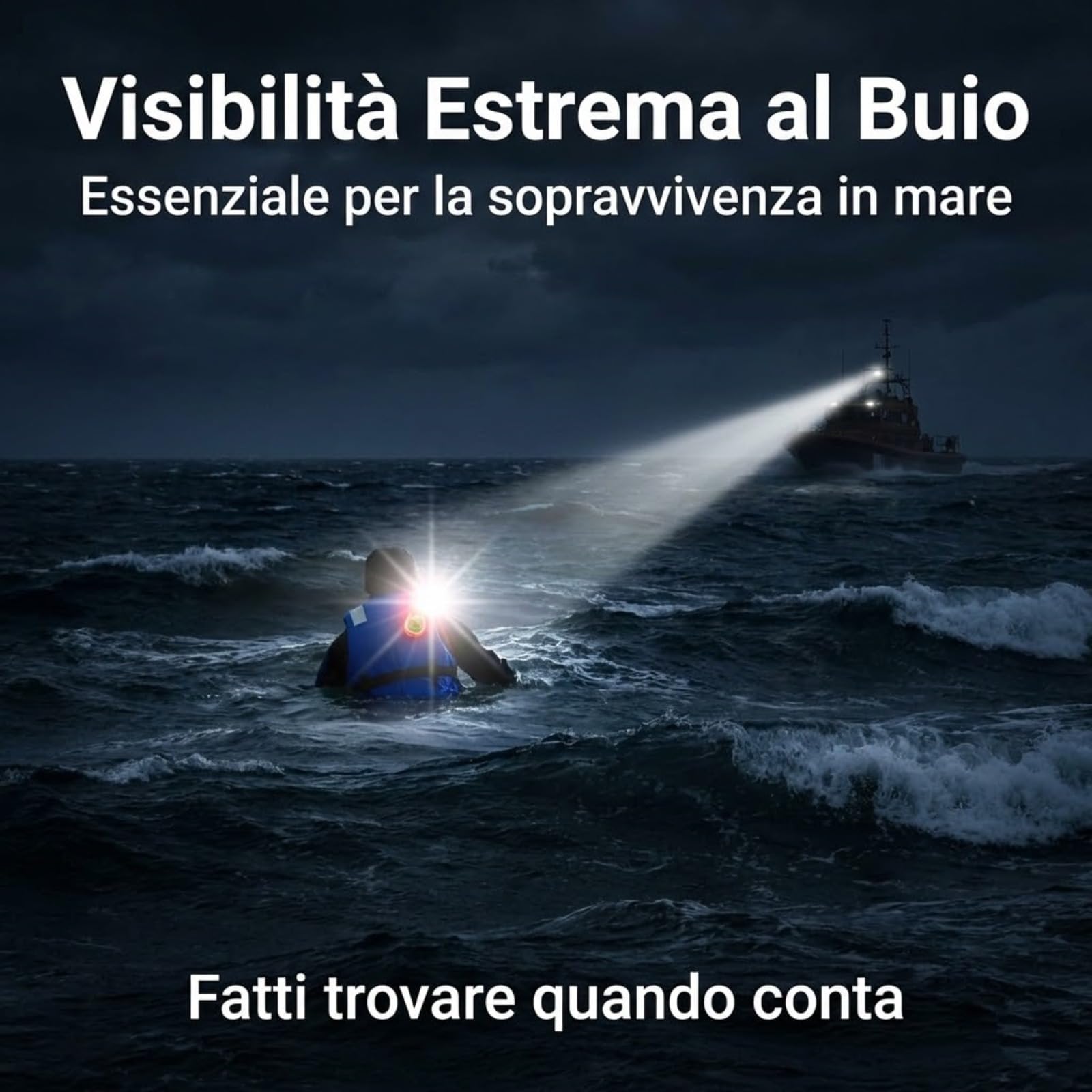8 giubbotti di salvataggio, luci a LED, giubbotti di salvataggio lampeggianti per la sopravvivenza in acqua di emergenza