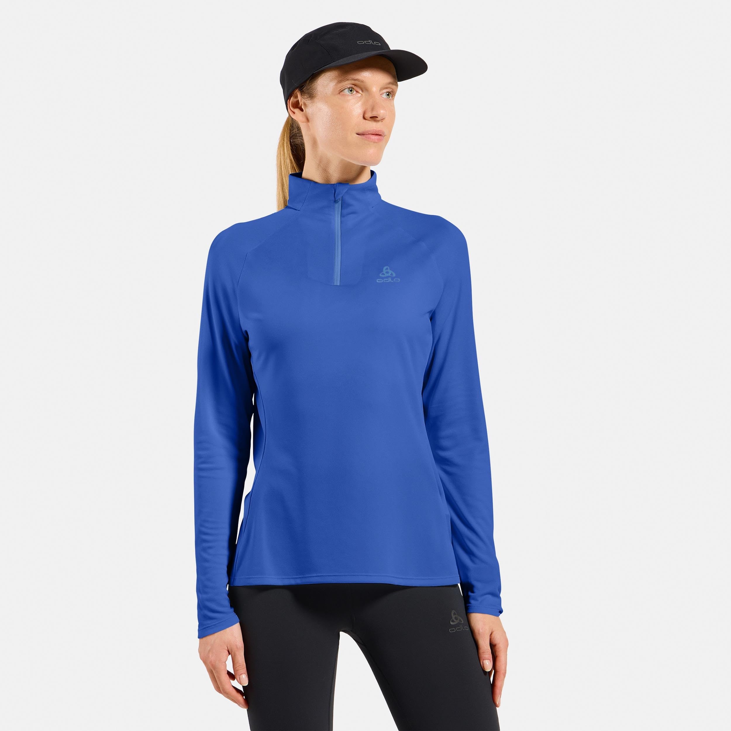 Odlo Essential Mid Layer 1/2 Zip Laufshirt Damen | Bequemer und leichter Half-Zip Mid Layer für Laufen und Wandern