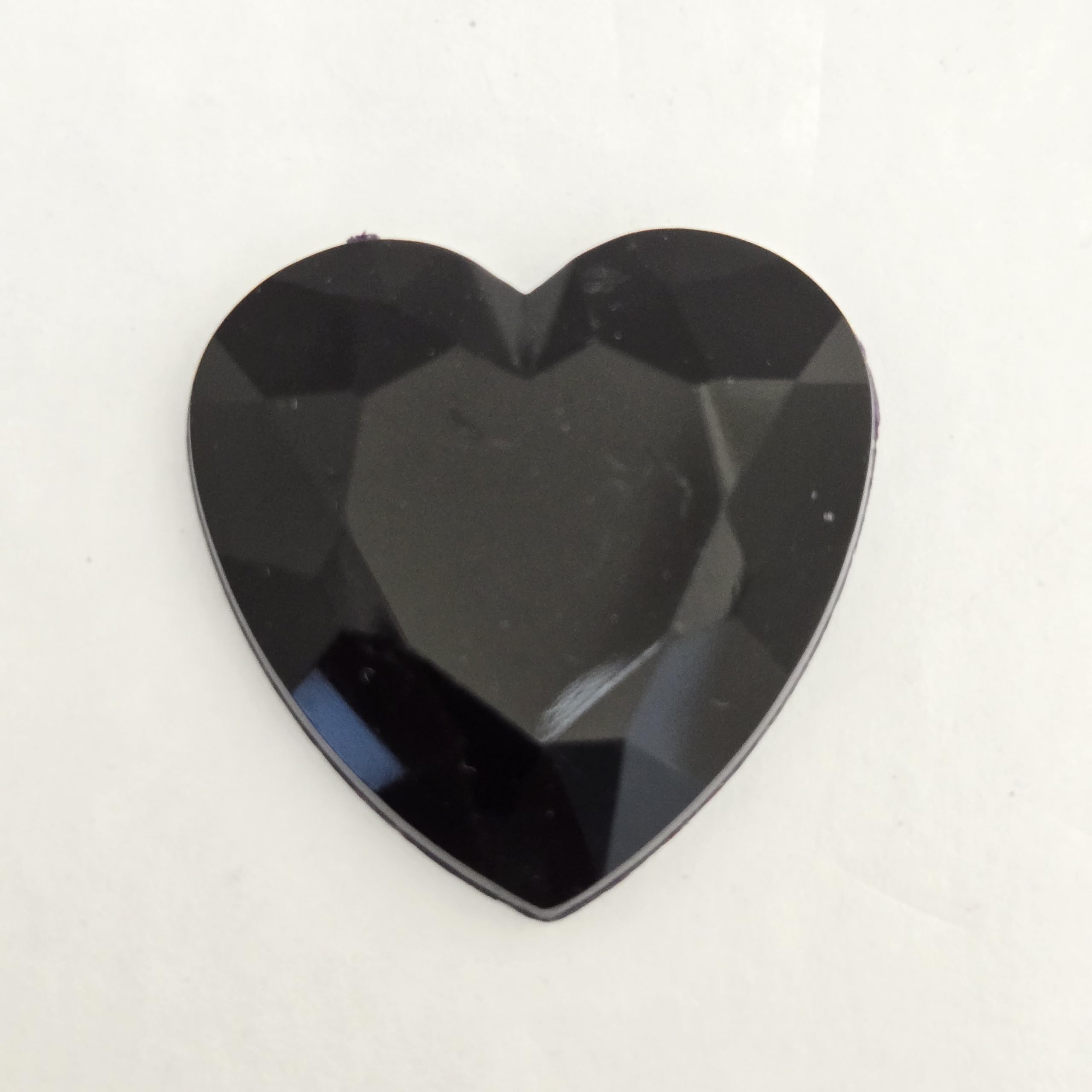 12pcs 30mm Flat Back Large Heart Acrylic Rhinestones Craft Gems (Jet Black)