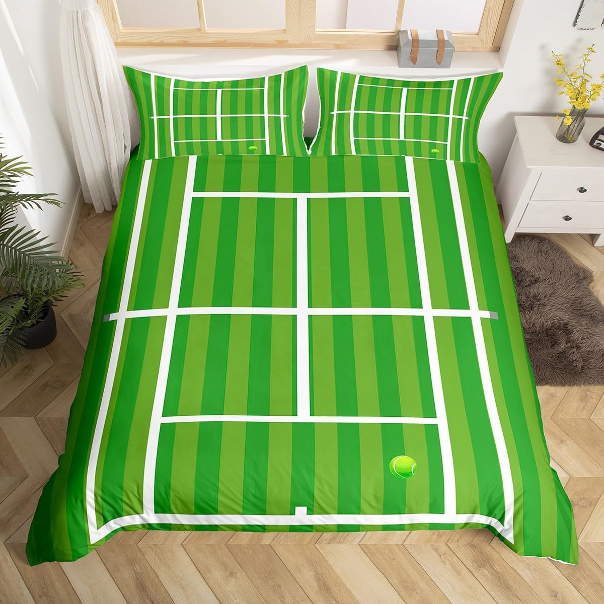 Amazon.com: Manfei Tennis Court King Size Duvet Cover,Wimbledon
