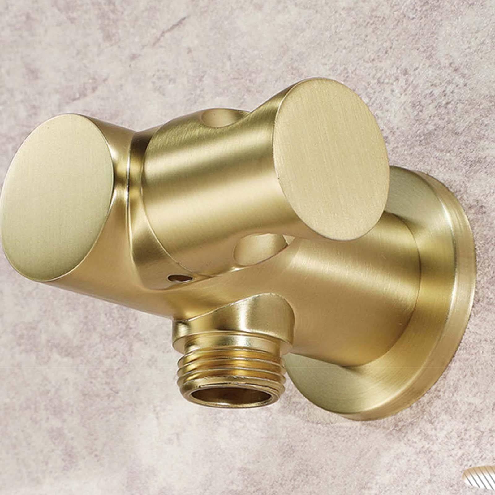 Soporte Ducha Pared Montado en La Pared Soporte Alcachofa Ducha Rotación de Oro Cepillado Soporte Ducha Latón Soporte de Ducha Redondo Soporte para Ducha Estilo Simple Soporte Ducha Barra